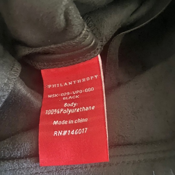 N:Philanthropy Women Black Faux Leather Fringe Skirt M new with tags - Picture 3 of 6